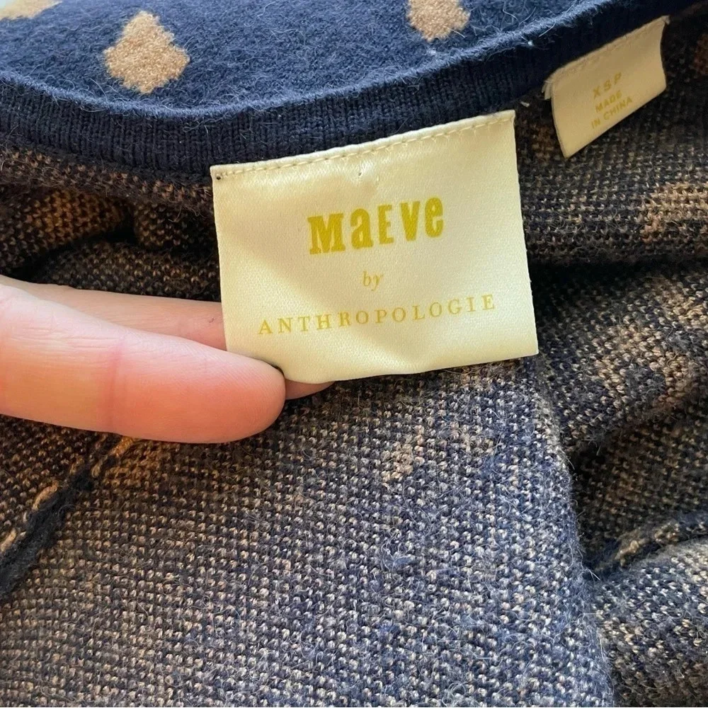 Anthropologie Dress Womens XS Maeve Sweater Animal Print Warm Scoop Back Y2K - Picture 13 of 15